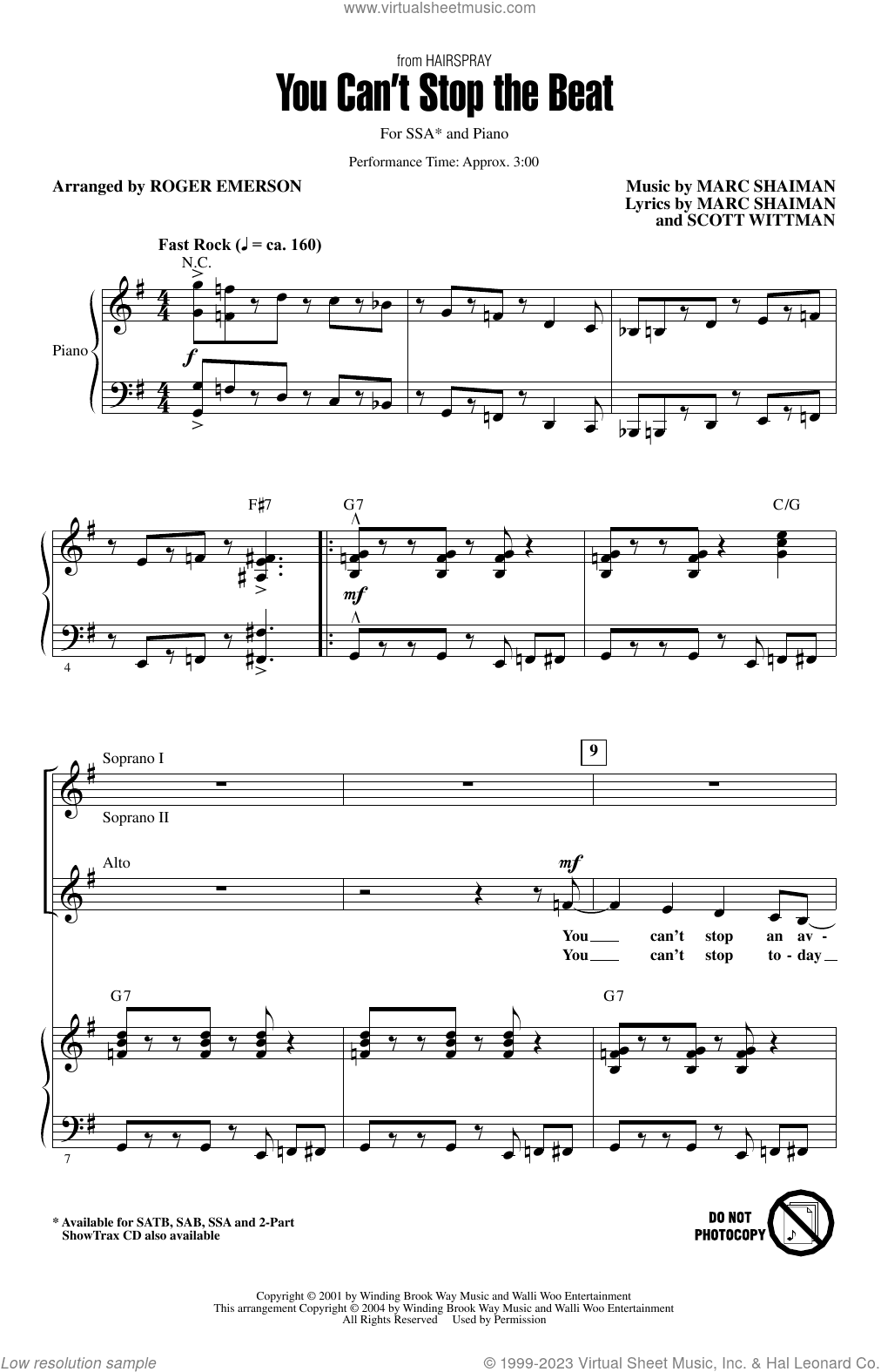 You Can't Stop The Beat (from Hairspray) (arr. Roger Emerson)