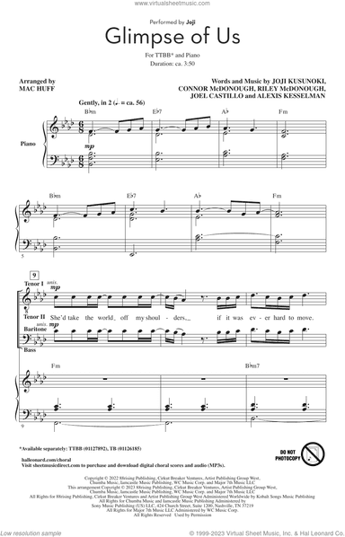 Glimpse Of Us (arr. Mac Huff)