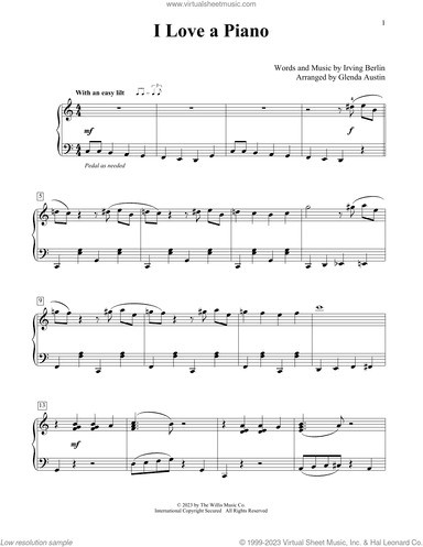 I Love A Piano (arr. Glenda Austin)