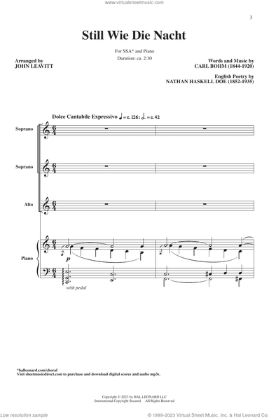 Still Wie Die Nacht (Calm As The Night) (arr. John Leavitt)