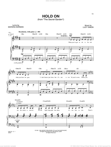 Hold On (from The Secret Garden)