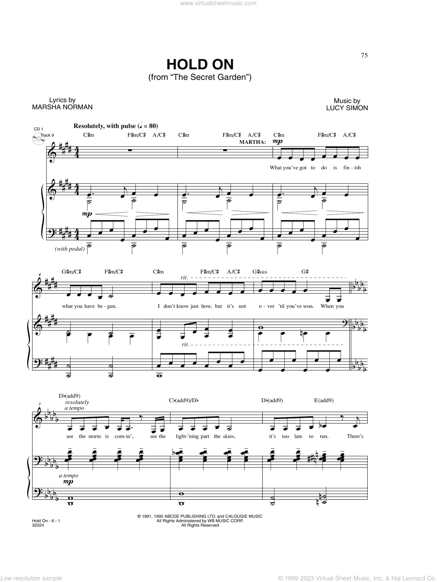 Hold On (from The Secret Garden)