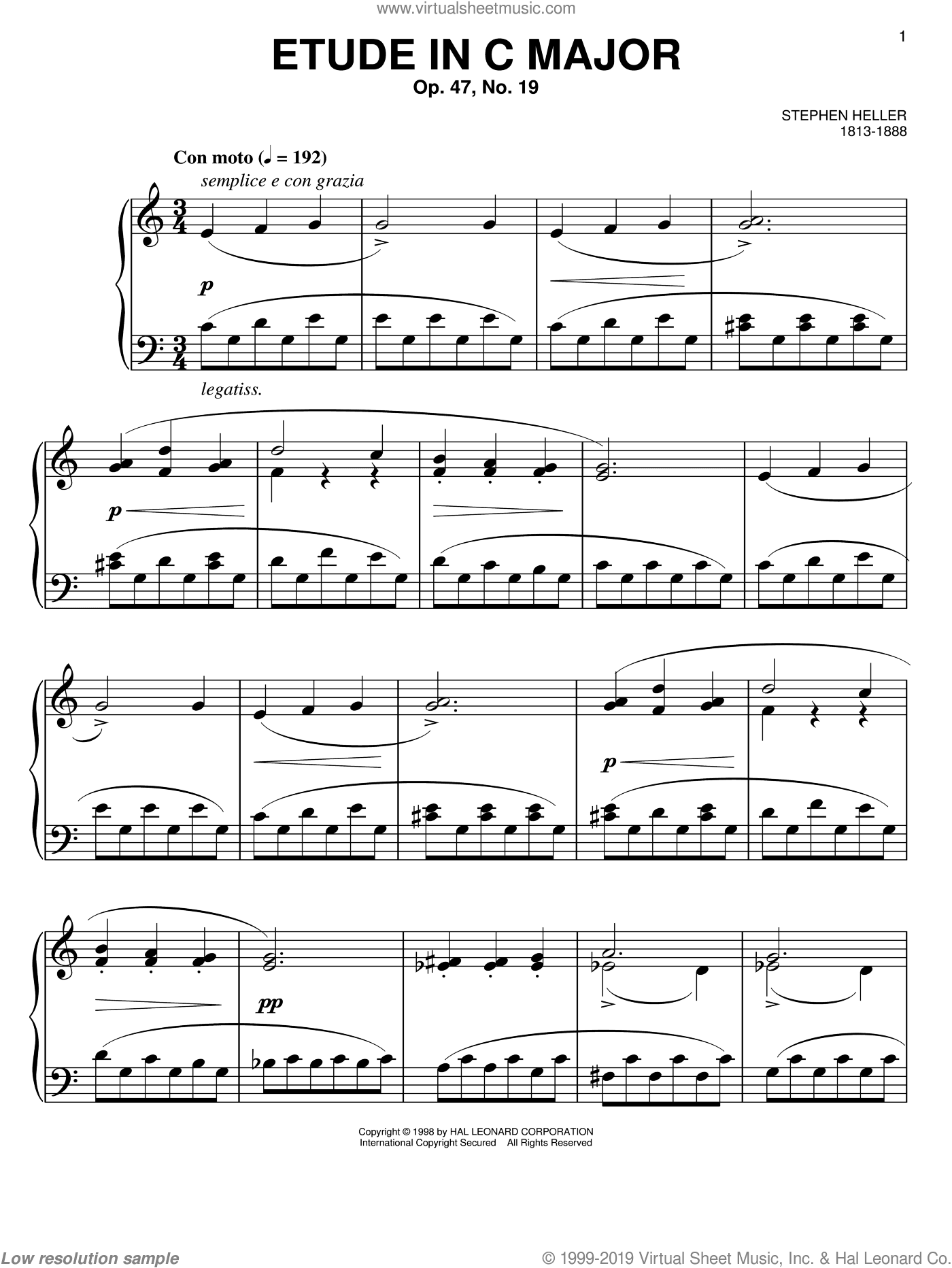 Etude in C Major, Op. 47, No. 19