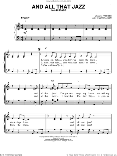 And All That Jazz, (easy)