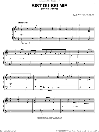 Bist Du Bei Mir (You Are With Me), (easy)