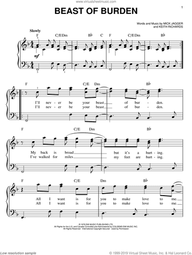 Beast Of Burden, (easy)