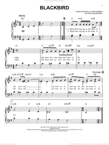 Blackbird, (easy)