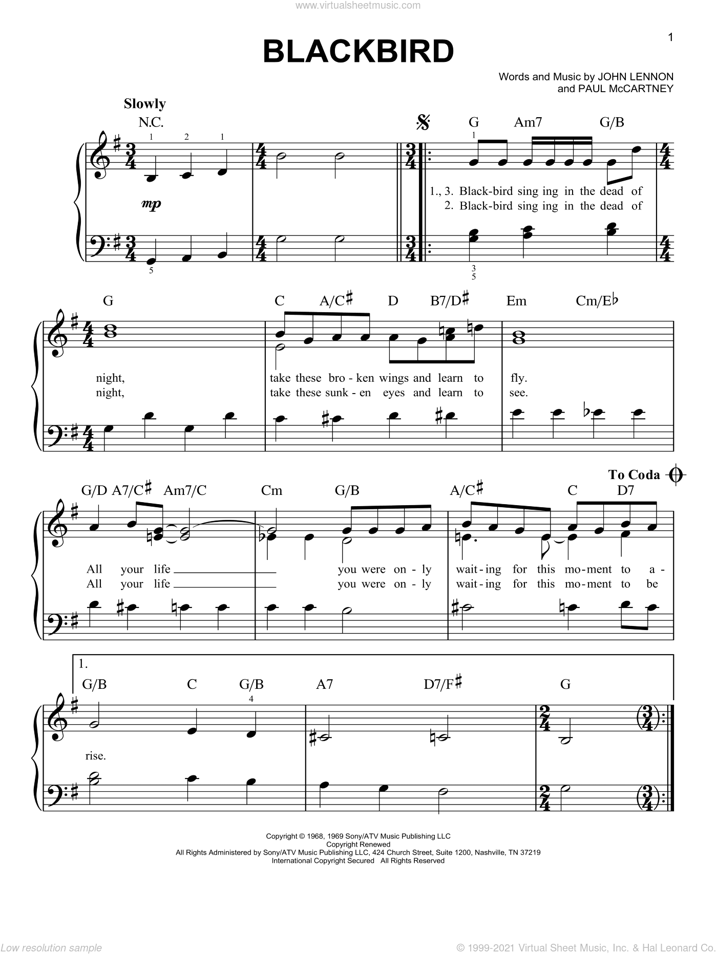 Blackbird, (easy)
