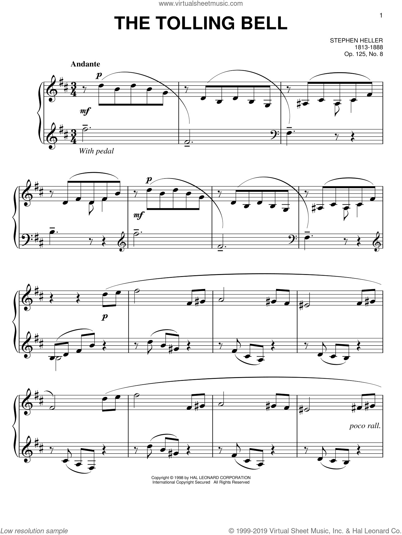 The Tolling Bell, Op. 125, No. 8, (easy)