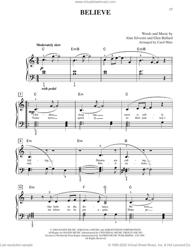 Believe (from The Polar Express) (arr. Carol Matz)