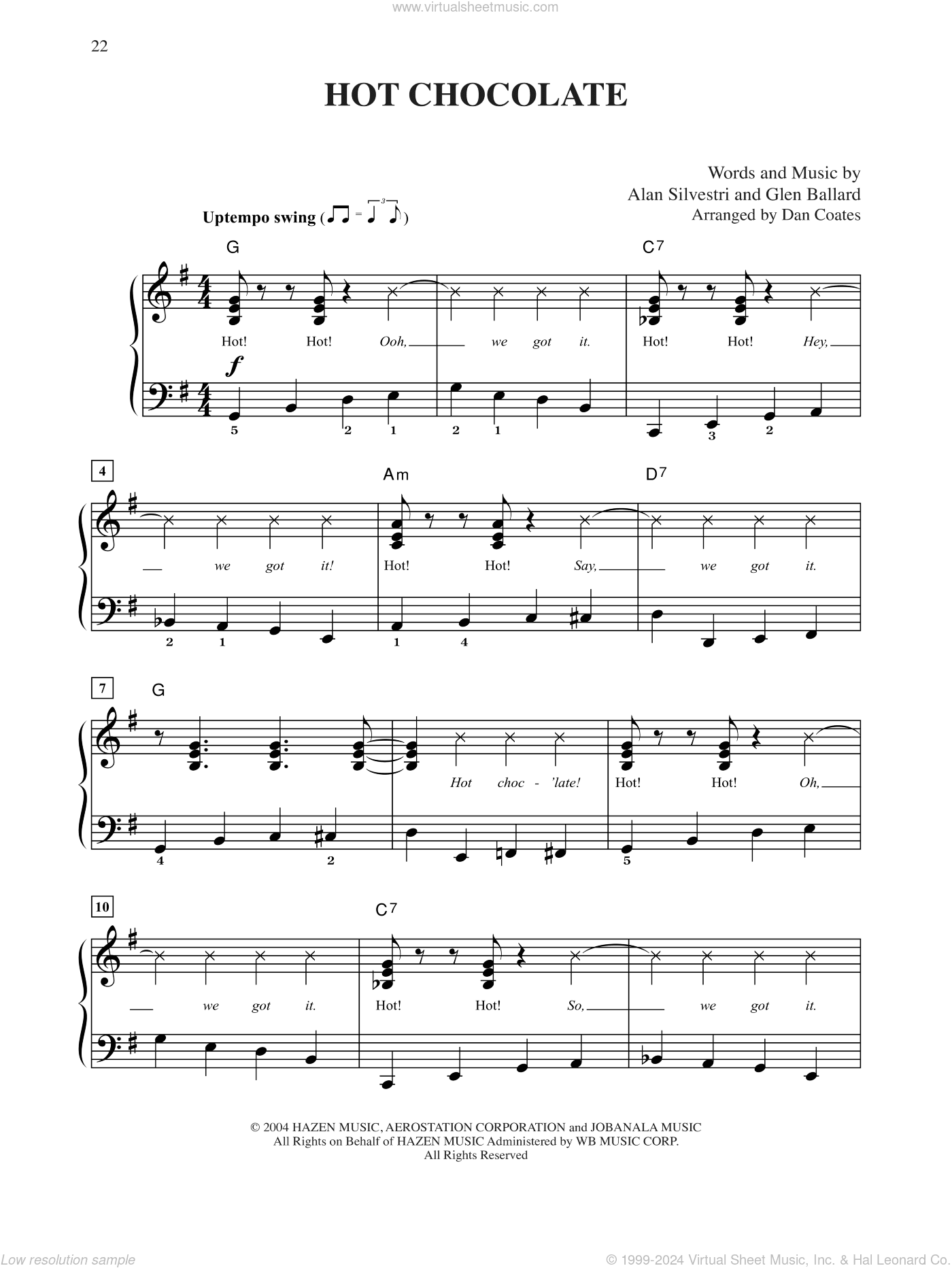 Hot Chocolate (from The Polar Express) (arr. Dan Coates)