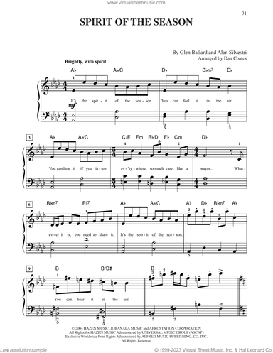 Spirit Of The Season (from The Polar Express) (arr. Dan Coates)