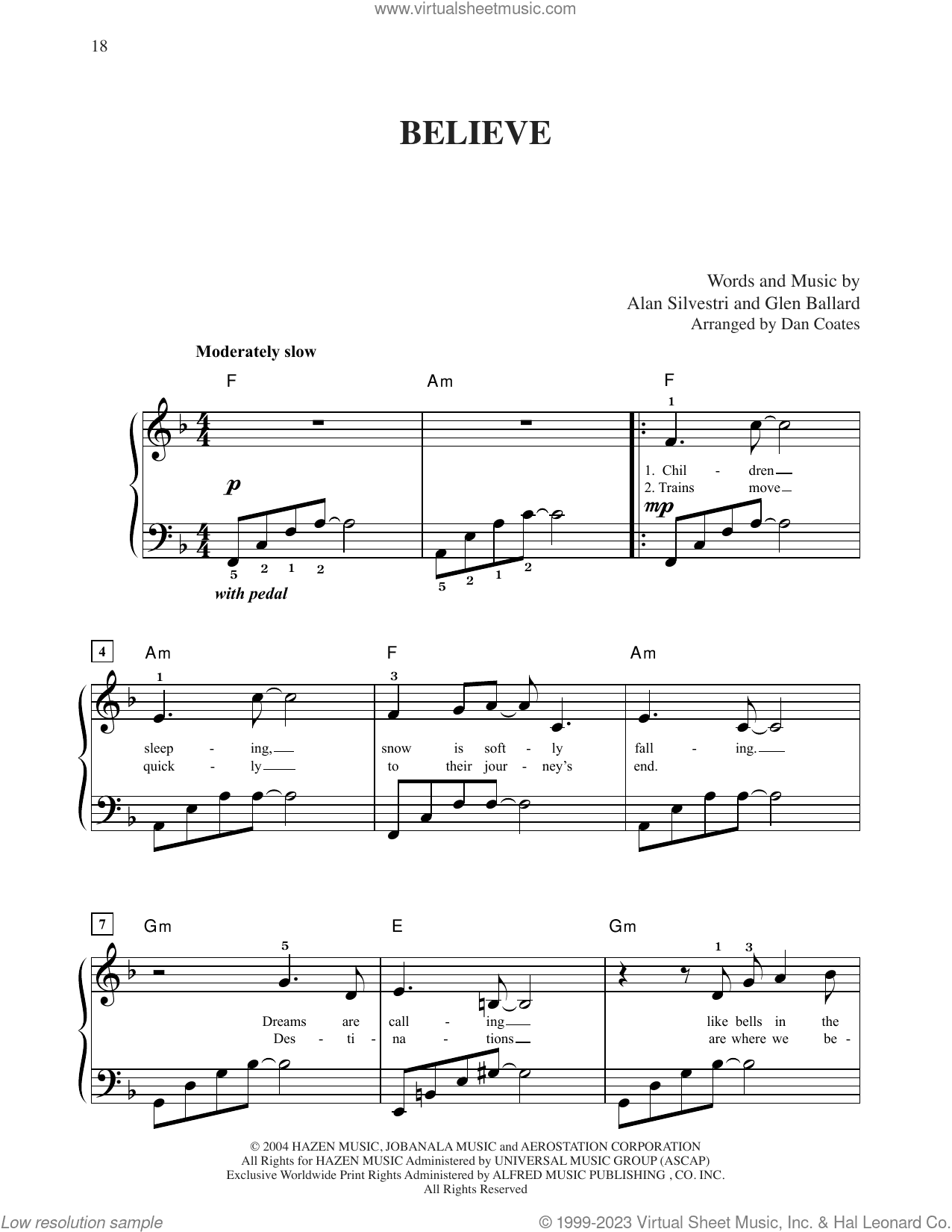 Believe (from The Polar Express) (arr. Dan Coates)