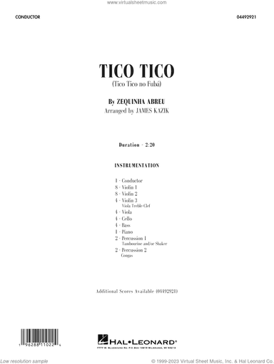 Tico Tico (Tico Tico No Fuba) (arr. James Kazik)