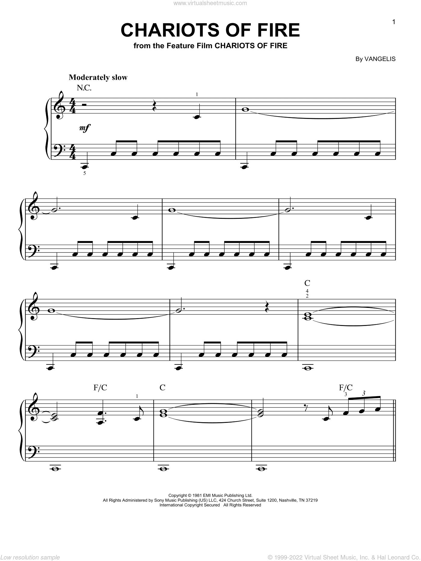 Chariots Of Fire, (easy)