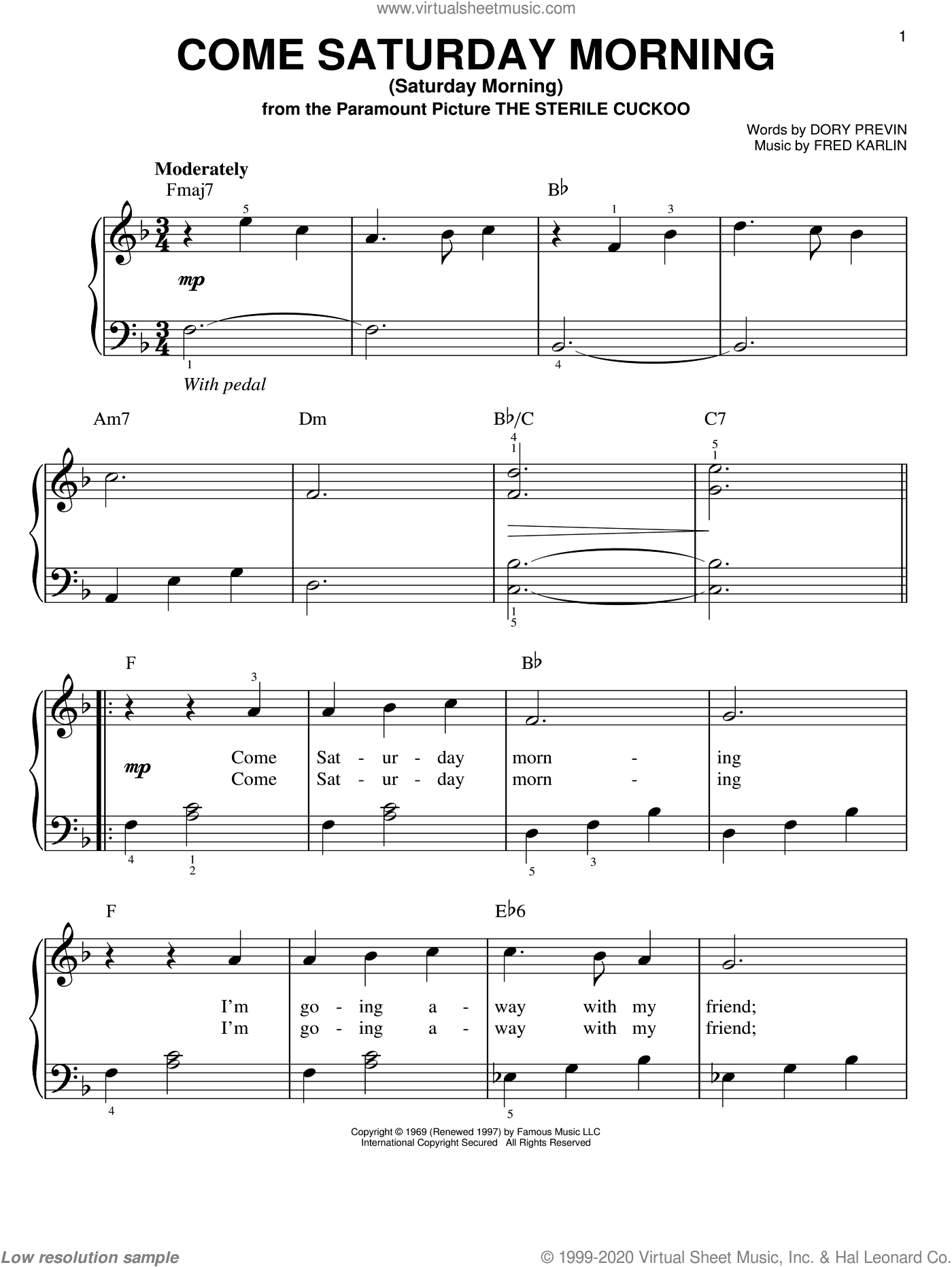 Come Saturday Morning (Saturday Morning)