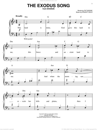 The Exodus Song, (easy)