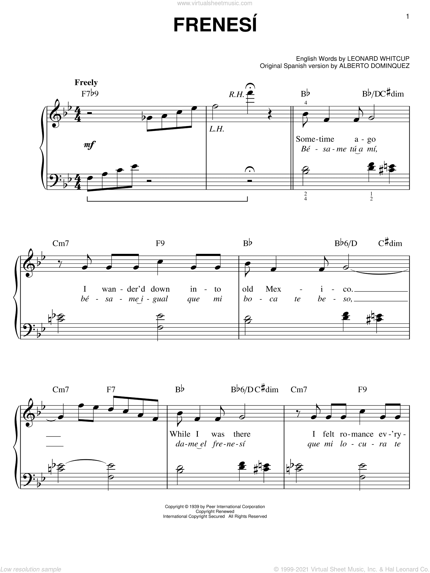 Frenesi, (easy)