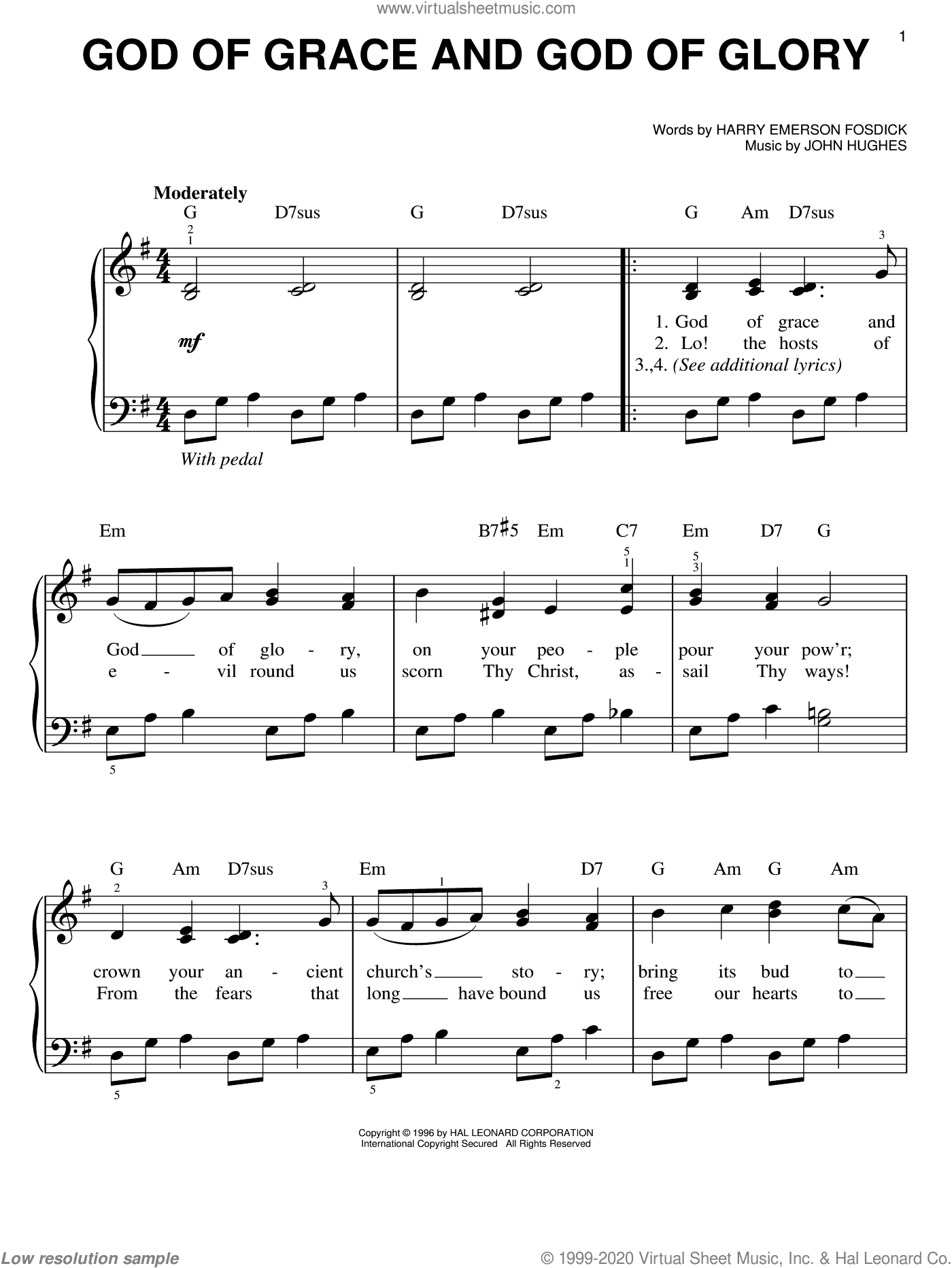 God Of Grace And God Of Glory, (easy)