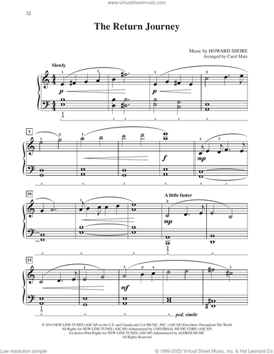 The Return Journey (from The Hobbit: The Battle of the Five Armies) (arr. Carol Matz)