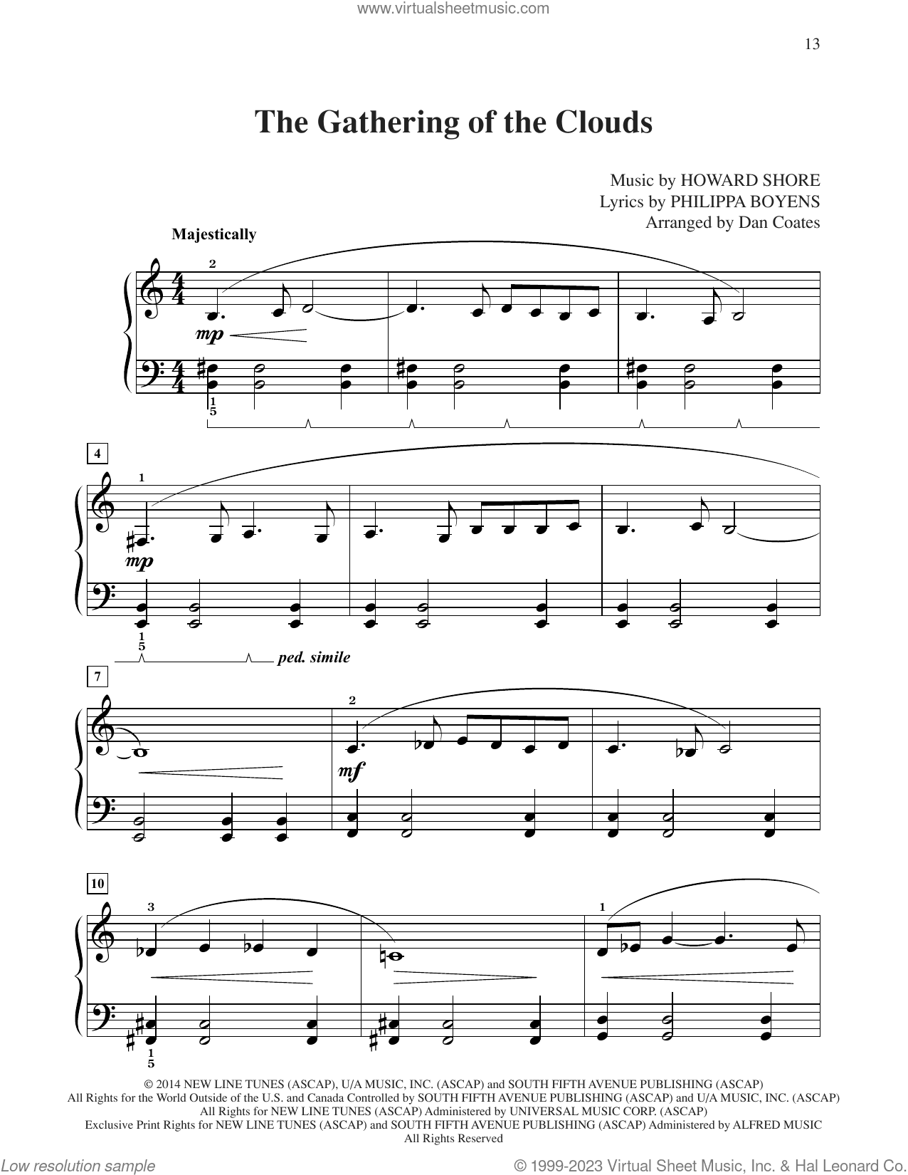 The Gathering Of The Clouds (from The Hobbit: The Battle of the Five Armies) (arr. Dan Coates)