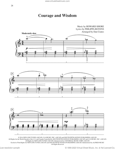 Courage And Wisdom (from The Hobbit: The Battle of the Five Armies) (arr. Dan Coates)