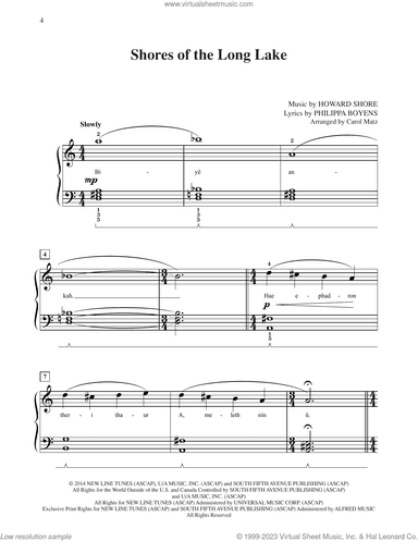 Shores Of The Long Lake (from The Hobbit: The Battle of the Five Armies) (arr. Carol Matz)