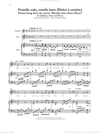 Fratello Sole, Sorella Luna (Dolce e sentire) (Theme from Brother Sun, Sister Moon)