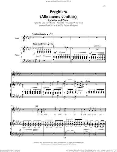 Preghiera (Alla mente confusa) (arr. Steven Mercurio)