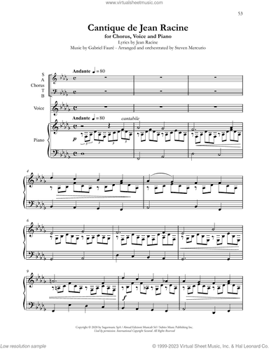 Cantique de Jean Racine (arr. Steven Mercurio)