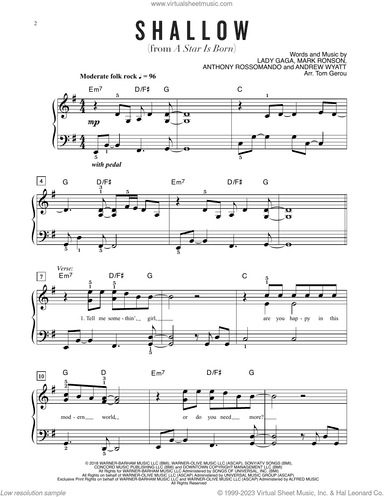 Shallow (from A Star Is Born) (arr. Tom Gerou)