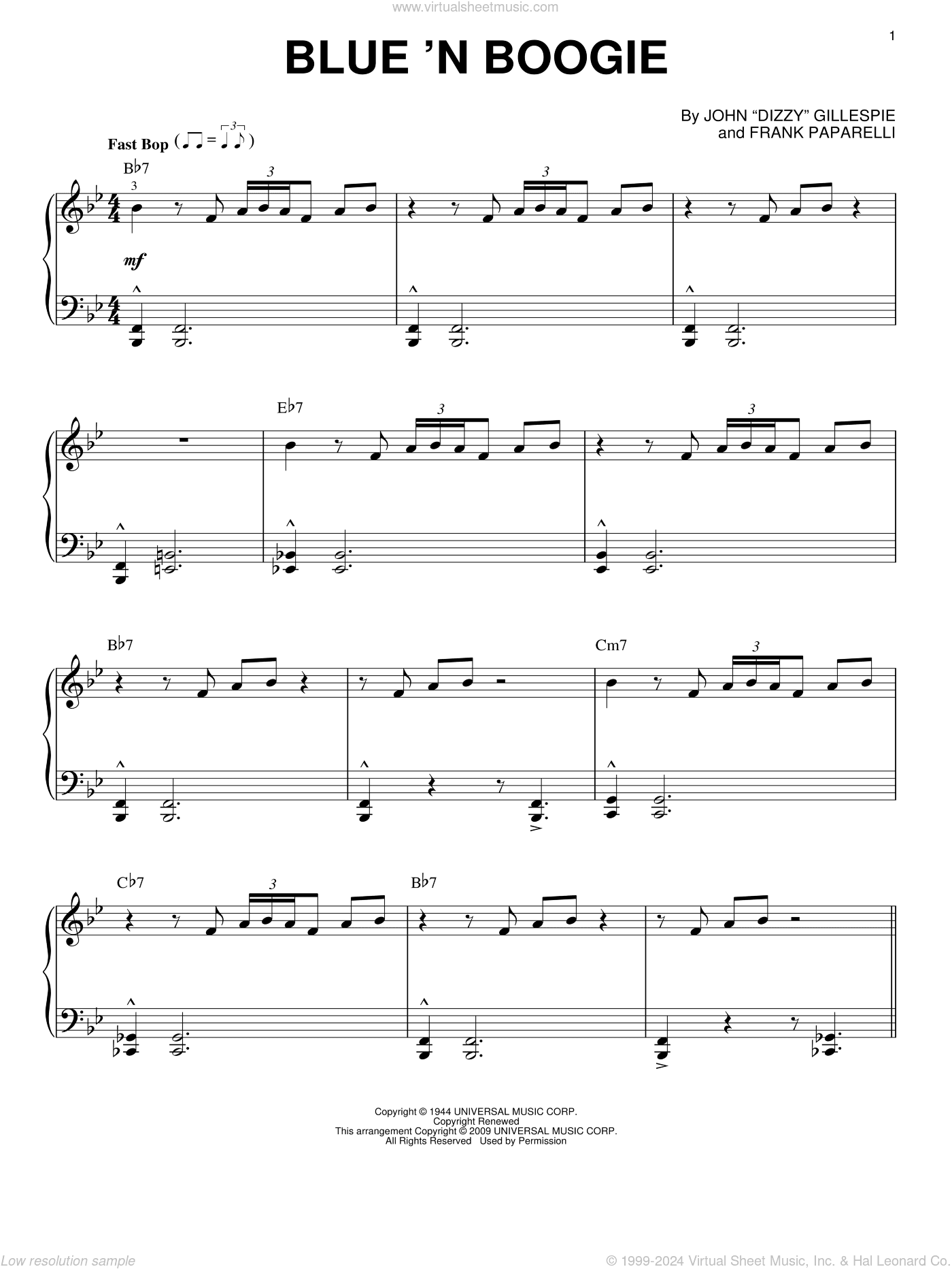 Blue 'N Boogie [Jazz version]