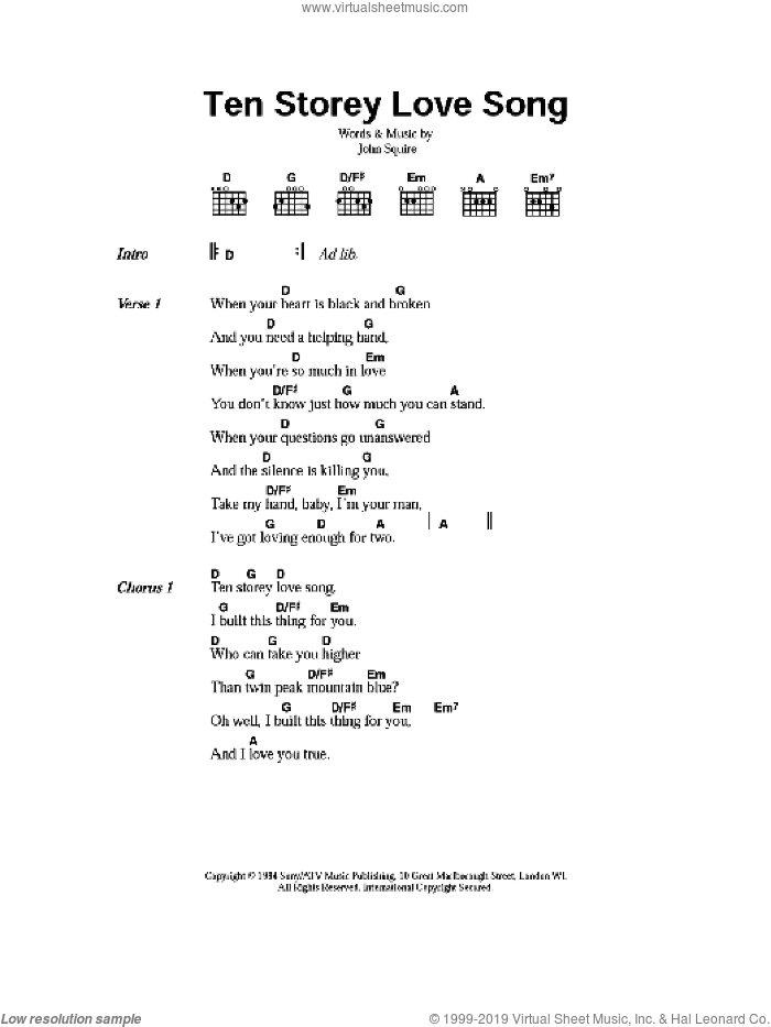 Ten Storey Love Song
