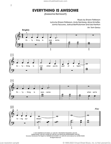 Everything Is Awesome (from The Lego Movie) (arr. Tom Gerou)