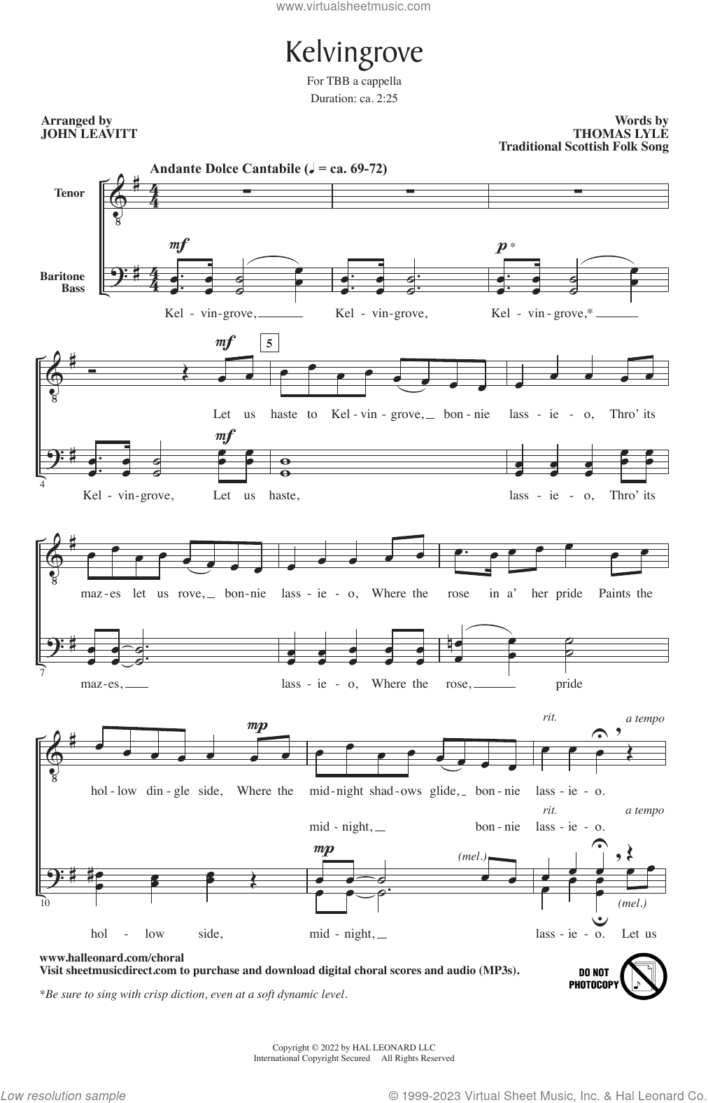 Kelvingrove (arr. John Leavitt)
