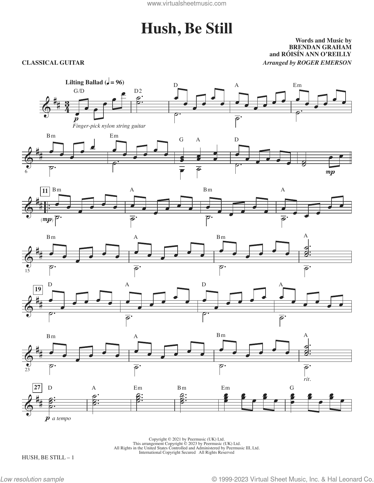 Hush, Be Still (arr. Roger Emerson) (complete set of parts)