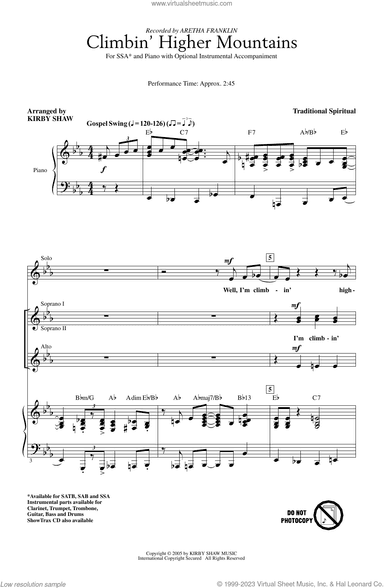 Climbin' Higher Mountains (arr. Kirby Shaw)