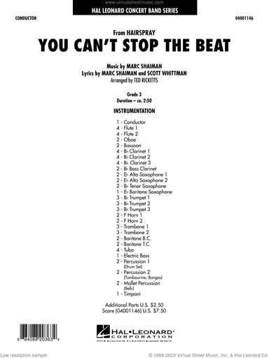 You Can't Stop The Beat (from Hairspray) (arr. Ted Ricketts)