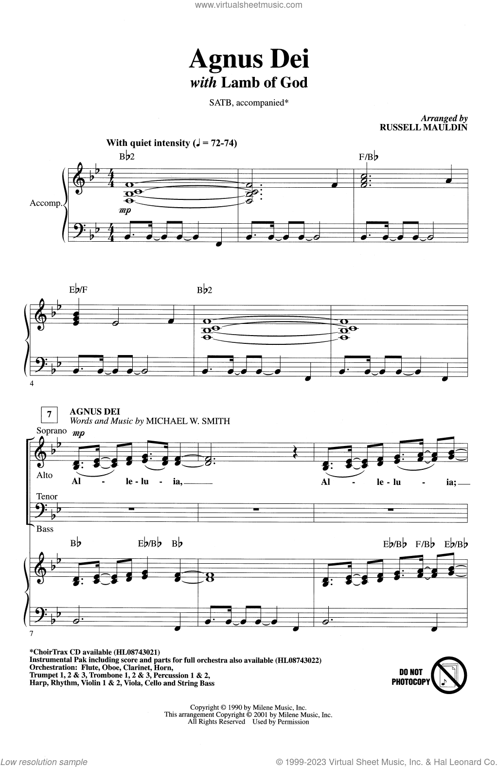 Agnus Dei (with "Lamb Of God") (arr. Russell Mauldin)