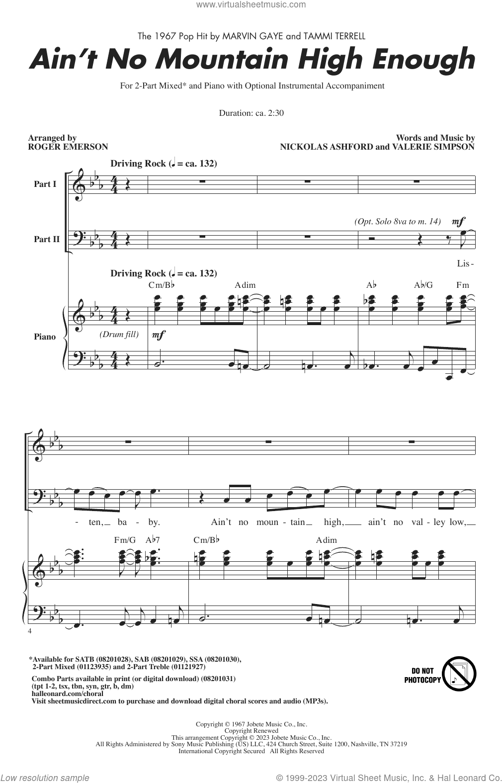 Ain't No Mountain High Enough (arr. Roger Emerson)