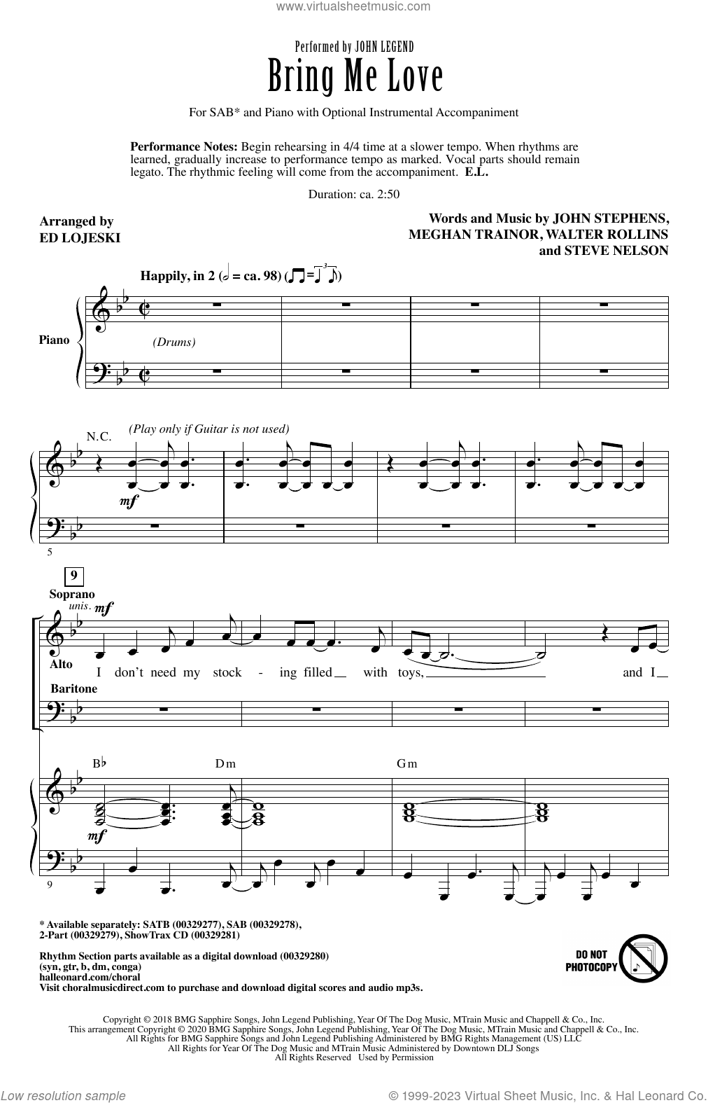 Bring Me Love (arr. Ed Lojeski)