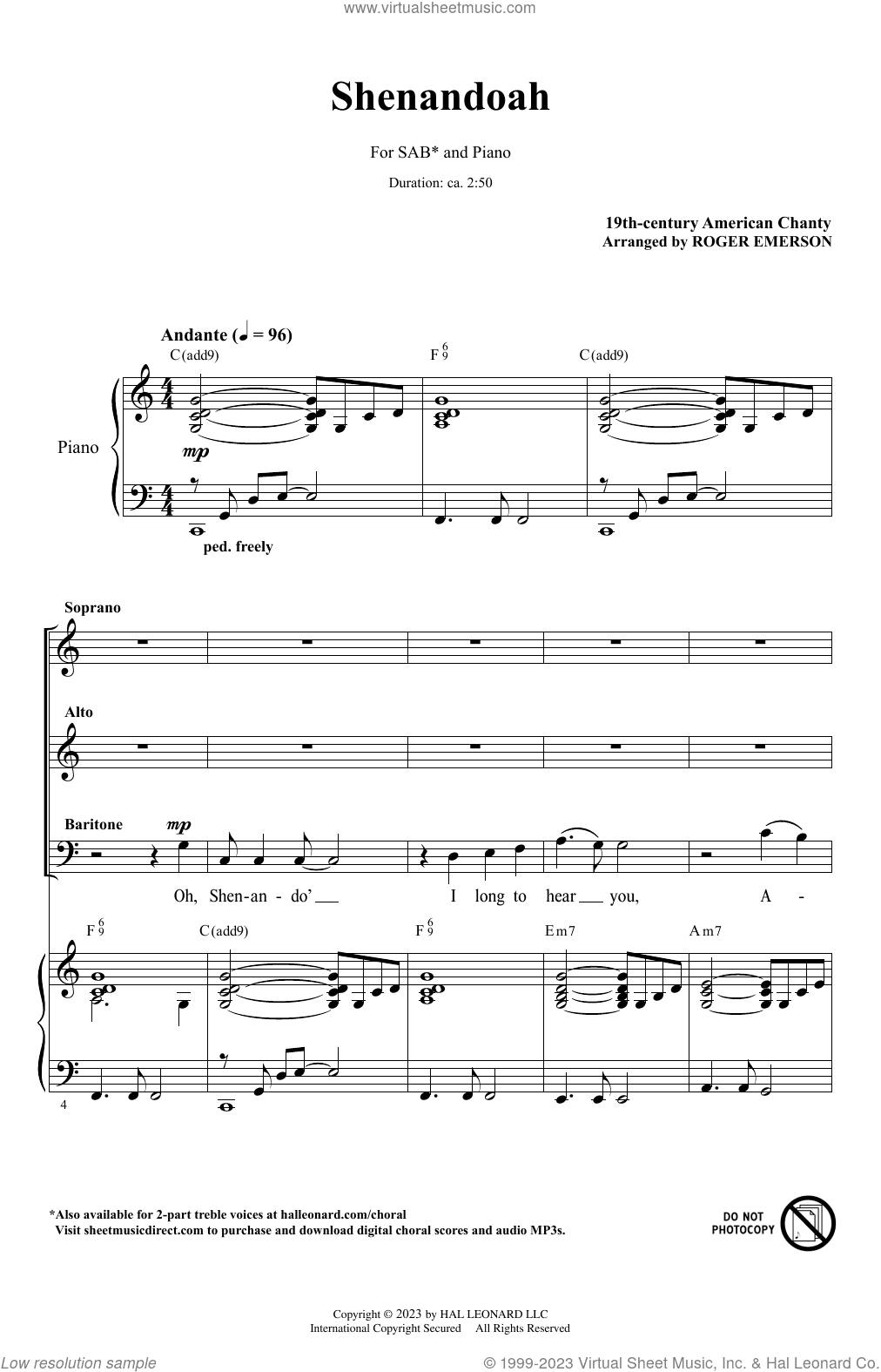 Shenandoah (arr. Roger Emerson)