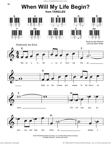 When Will My Life Begin? (from Tangled), (beginner) (from Tangled)