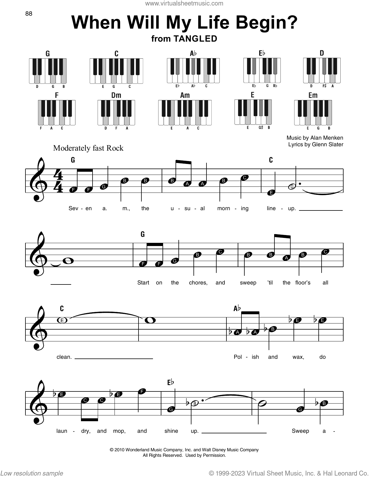 When Will My Life Begin? (from Tangled), (beginner) (from Tangled)