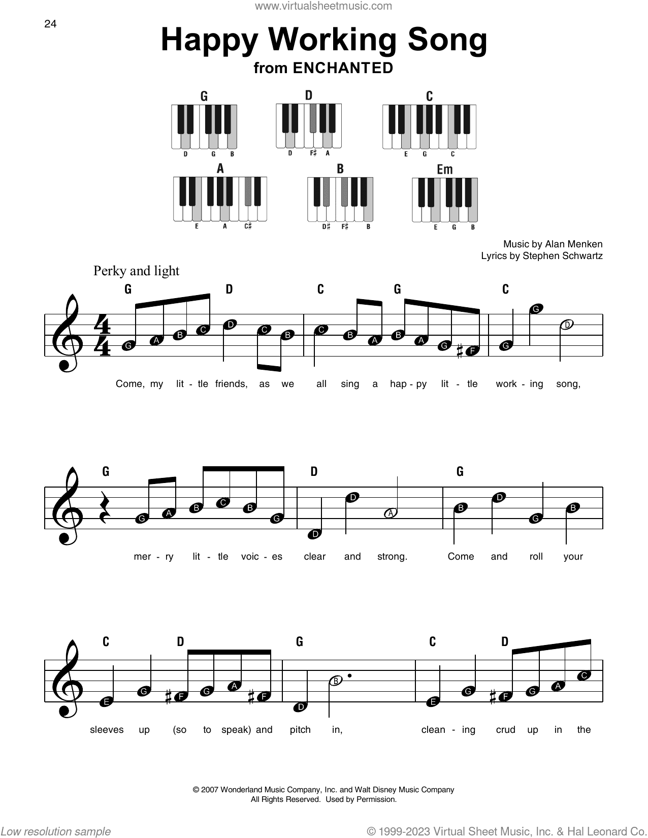 Happy Working Song (from Enchanted), (beginner)