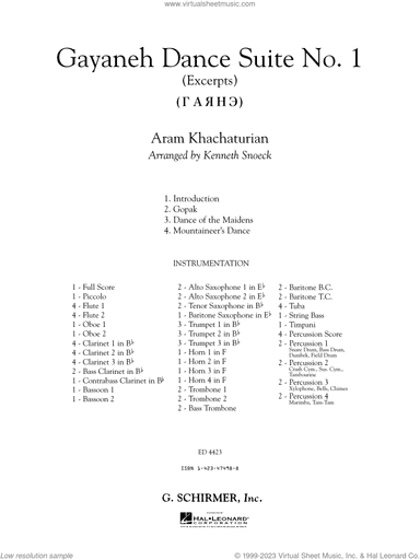 Gayenah Dance Suite No. 1 (Excerpts) (arr. Kenneth Snoeck)
