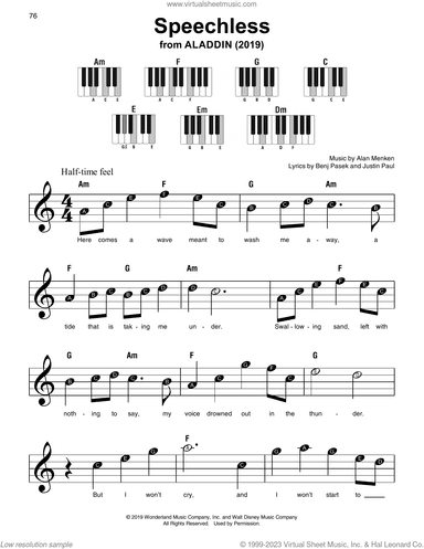 Speechless (from Aladdin), (beginner) (from Aladdin)