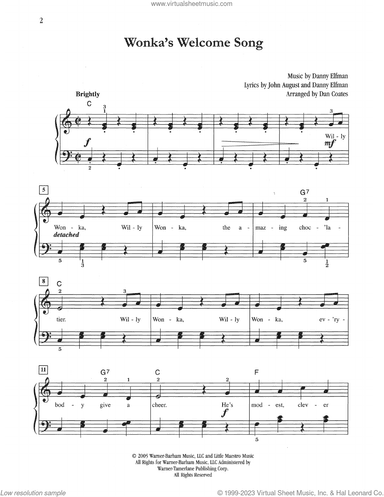 Wonka's Welcome Song (from Charlie And The Chocolate Factory) (arr. Dan Coates)