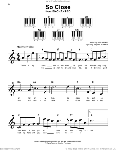 So Close (from Enchanted), (beginner) (from Enchanted)