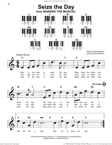 Seize The Day (from Newsies), (beginner) (from Newsies)